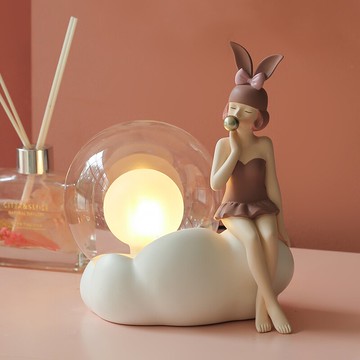 摩登少女小夜燈家居裝飾臺燈擺件睡眠臥室床頭送女生結婚生日禮物
