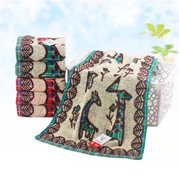 6條裝金號純棉兒童小毛巾長條洗臉巾全棉卡通刺繡吸水柔軟透氣