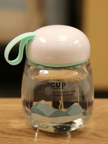 大肚子水杯矮胖簡約女玻璃杯子大容量可愛便攜夏天學生創意網紅