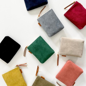 【2025全色再販】牛床絨面與油蠟植鞣革多功能小收納包【9色可選】
