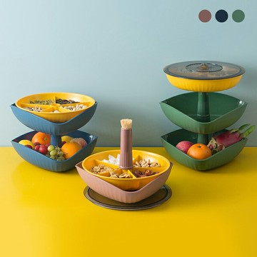 多層疊加分格糖果零食盤 多規格 無毒環保 果盤 旋轉糖果盒 點心盤 乾果盤 糕點盤 甜點盤【ZM0208】《約翰家庭百貨