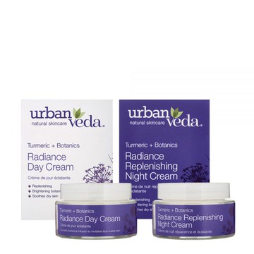 【英國城市吠陀】urban veda-草本亮澤臉部修護兩件組(保濕日霜、修復晚霜 )