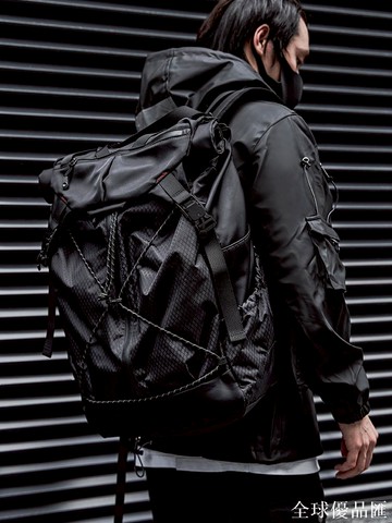 【全球優品匯】潮流雙肩包男士背包大容量短途出差機能旅行包男款多功能登山男包