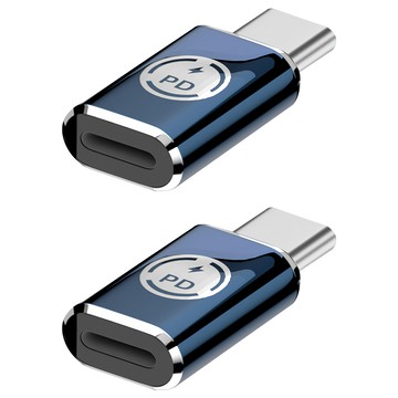 UniSync Apple專用 Type-C轉 Lightning PD35W快充傳輸轉接頭 直頭  黑色  2個  30.5mm