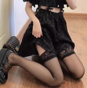 女士絲襪 jk黑色絲襪 女長筒襪 過膝襪 白色蕾絲襪 花邊大腿襪 黑絲高筒襪 蕾絲邊大腿襪 女生絲襪【不二雜貨】
