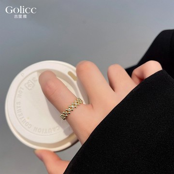 【Gulicc】戒指 日韓時尚鑲鑽食指戒