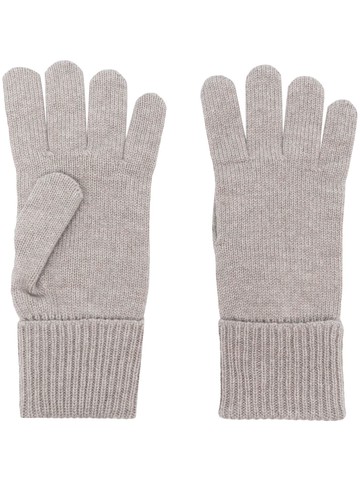Woolrich - logo-patch cashmere gloves - women - Cashmere - S - Grey