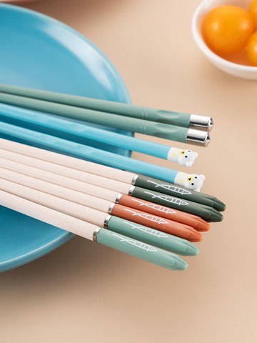 家用親子筷家庭防霉抗菌筷子套裝合金筷兒童一人一筷公筷