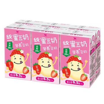 統一蜜豆奶營養+豆奶 草莓口味(250mlx6入)