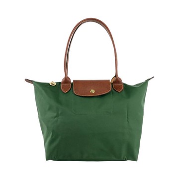 LONGCHAMP M號長把LE PLIAGE摺疊水餃包(英式綠色)