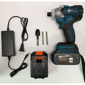 鋰電無刷衝擊起子機 jj 21v 藍綠配色 無線電動螺絲刀 / 大功率鋰電起子機 / 充電式衝擊起子
