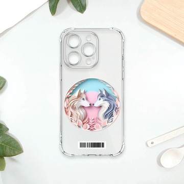 TRON IPhone 15 PRO 可愛紙雕哈士奇 四角防摔載具殼 軟殼 手機殼