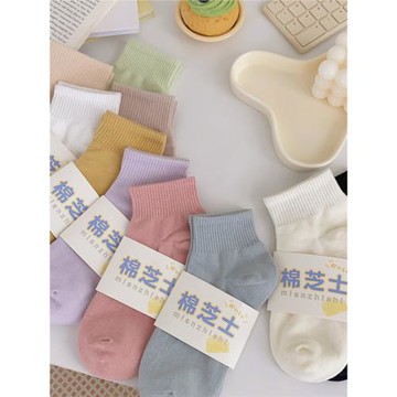 純色襪子女短筒襪ins潮夏季薄款純棉日系運動百搭學生夏季中筒襪