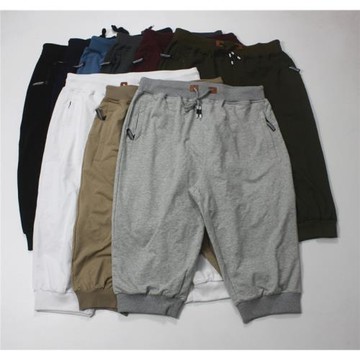 外單夏季戶外七分褲運動薄款松緊腰彈性休閑馬褲運動跑步小腳衛褲