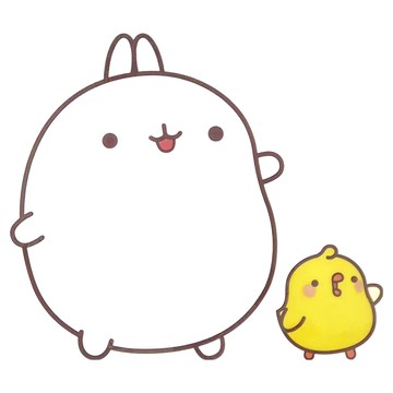 MOLANG 萌浪兔 防水貼紙  13.5cmx13.5cm  打招呼  1個