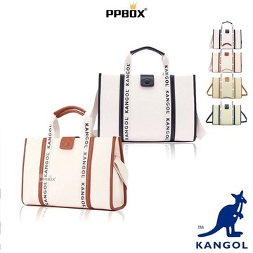 KANGOL 袋鼠 TOTE BAG 帆布串標 托特包 限定款 63258702 包包  兩用包 帆布包 方包 日韓穿搭