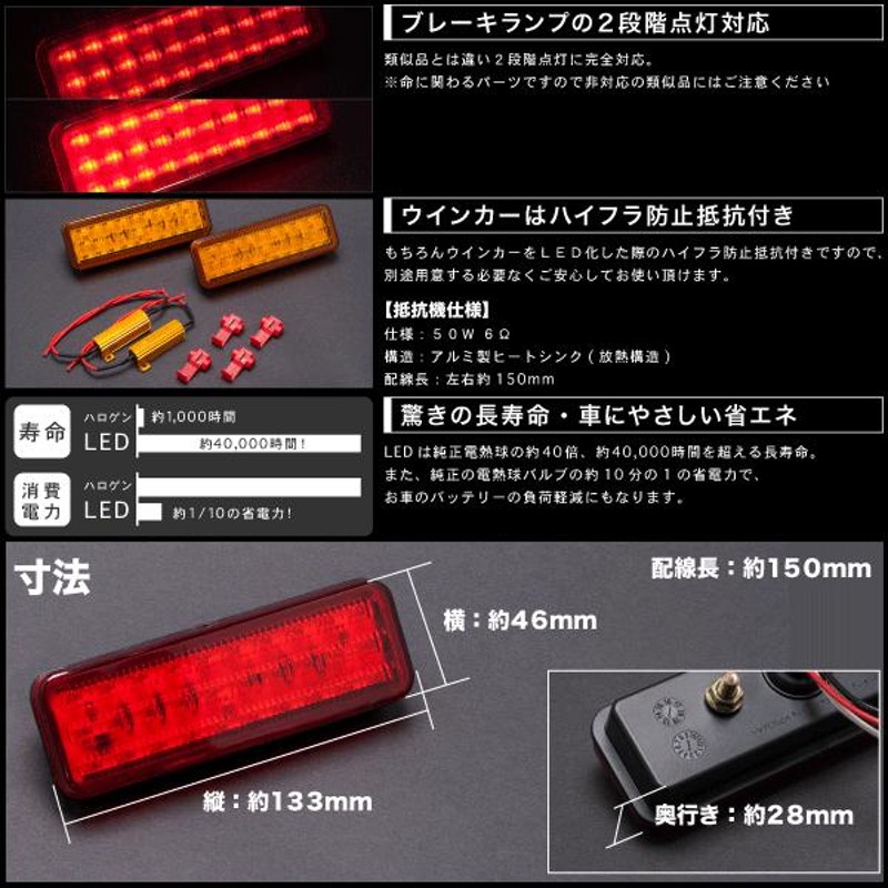 JA11 ジムニー 角型 LED テールランプ フルセット（ウインカー バック ブレーキ） | LINEブランドカタログ