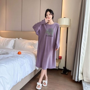 【台灣现貨】150KG大尺碼睡衣 連身睡衣 女生睡衣 秋冬睡衣 保暖睡衣 德絨睡衣 大碼睡裙女 長袖睡衣 睡衣裙 居家服