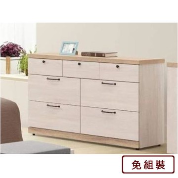 【AS】AS-希格諾斯-4尺白鋼刷七斗櫃-121*40*76CM