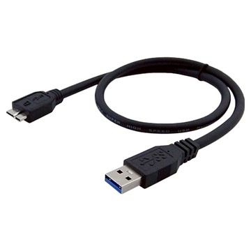 Cable 專業級USB 3.0超高速傳輸線 A公-Micro10P公 50cm  1條  黑色