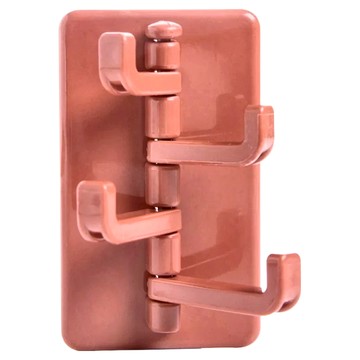 多功能旋轉無痕掛勾 ABS+背膠材質 10個裝 尺寸9.5x5.5cm  粉色  1組