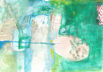 繪畫作品--藍色雨滴