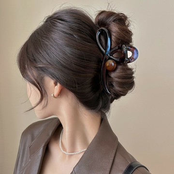 【台灣現貨】時尚配件 髮飾 髮夾 鯊魚夾 大嘴夾 邊夾  韓國亞克力髮夾女後腦勺盤髮夾子頭飾網紅珍珠抓夾氣質愛心鯊魚夾