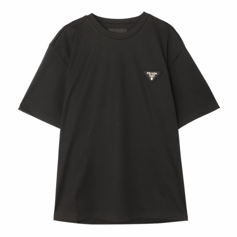 プラダ PRADA クルーネック半袖Tシャツ ブラック メンズ ujn837-s231 