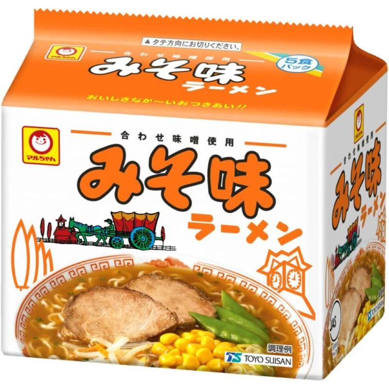 東洋水産 マルちゃん みそ味ラーメン 5食パック ×18個 (6個入×3ケース)