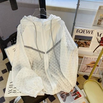 防嗮衣洋氣小香風白色雪紡拼接開衫防曬衣女夏季新款薄款小個子透氣外套