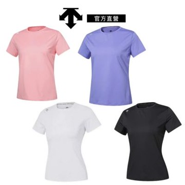 【DESCENTE】迪桑特 短袖 吸濕排汗 女士 運動上衣(白色/黑色/粉色/紫色)
