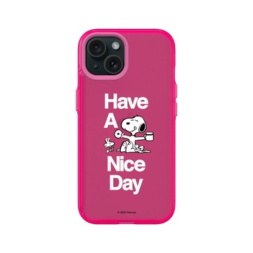 iPhone 15 Clear 粉漾桃 - 史努比 Snoopy - Have A Nice Day