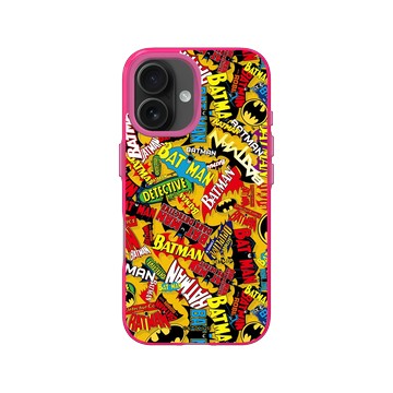 iPhone 16 Clear 粉漾桃 - Batman 蝙蝠俠 - Logo貼紙款