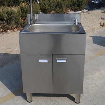 免運 廚房不鏽鋼水槽 洗碗池架 304加厚不銹鋼柜式一體水池單槽雙槽水盆水池柜洗菜池廚房定制柜