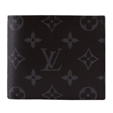 LV M62545 Marco 經典花紋對開式零錢短夾(黑)