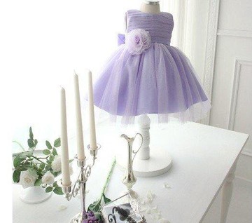 【川澤百貨】女童浪漫紫色花朵大蝴蝶結紗裙小禮服婚紗禮服公主裙花童禮服畢業禮服(送皇冠)MT0011PL