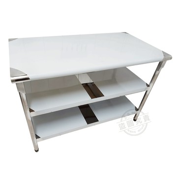 【Abis】升級版2尺X4尺三層圓角430不鏽鋼桌(60X120CM)