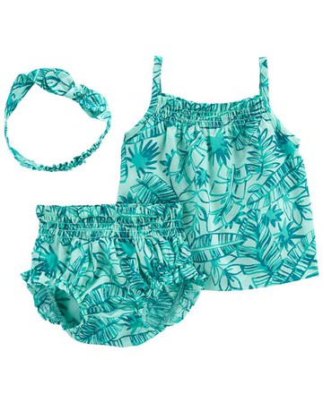 Baby 3-Piece Tropical Tank & Bubble Short Set