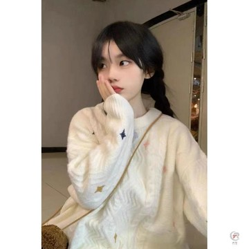 🔥店長新選🔥日系復古可愛軟糯麻花毛衣女秋冬慵懶風寬鬆套頭外穿加厚針織上衣 毛衣