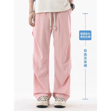 杜克恩  涼感冰絲速干傘兵褲男夏季美式寬松直筒休閑褲工裝沖鋒褲