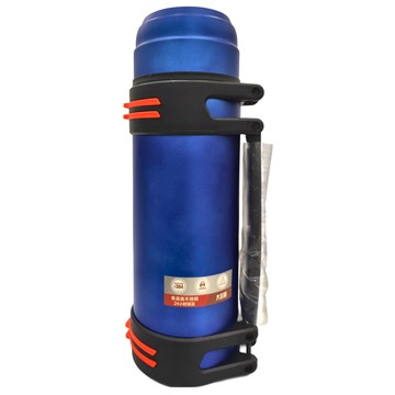 戶外旅行大容量304不鏽鋼保溫壺 48H保溫保冷 雙層壺身 帶提拉手柄  金剛藍  2L  1個