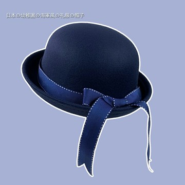 日本制服學院風禮服帽女兒童海軍風蝴蝶結飄帶幼稚園小圓帽丸子帽
