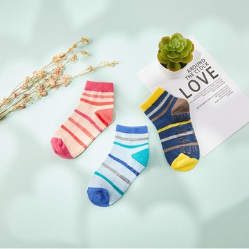 BVD舒適條紋1/2童襪2雙入-17-21CM-多款任選