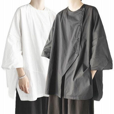 メンズファッション 香港風 五分丈 カジュアルシャツ アジアンシャツ ボタンダウン 春夏秋冬 B系 ストリート系 Yシャツ かっこいい かわいい