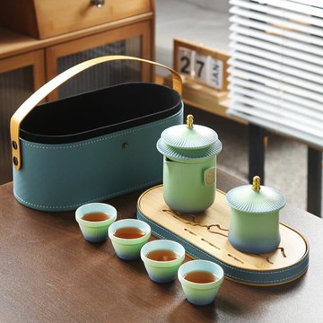 個性化logo故宮文創便攜茶具套裝旅行露營戶外快客杯一壺三杯茶杯