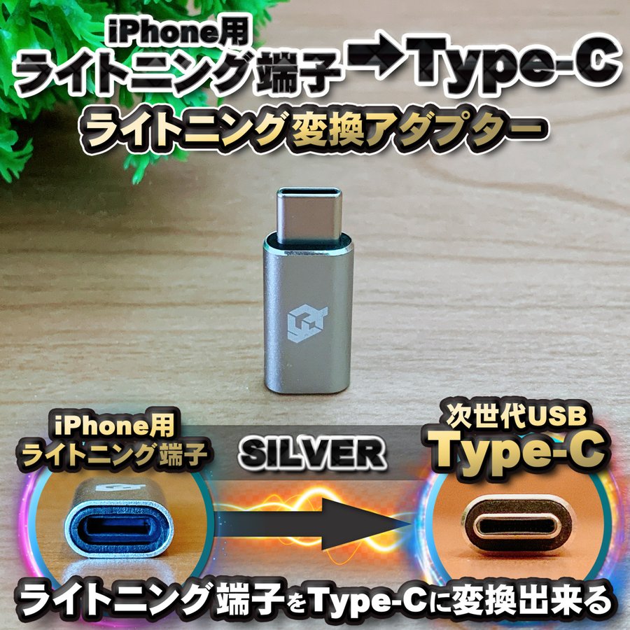 iPhone用 ライトニングケーブル → USB Type C 端子 に変換する アダプター ｘ1 【グレー】 通販  LINEポイント最大0.5%GET | LINEショッピング