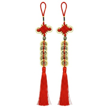 開光加持五帝錢 Set 2個 (紅繩)  17g