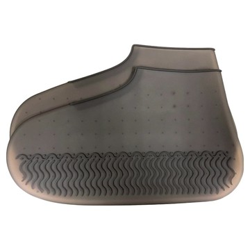 拉鍊式防水鞋套 加厚彈性矽膠材質  XL  黑灰色