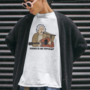 Kurt Einstein 中性短袖T恤 2色 (現貨) 愛因斯坦超脫Cobain搖滾Nirvana純棉情侶潮T幽默班服