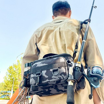 輕便小巧路亞包專用收納包多功能腰包單肩背包釣魚斜挎包漁具竿包鑫弘-戶外運動